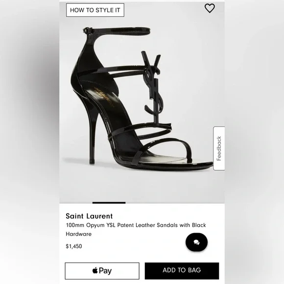 Saint Laurent YSL 100mm Opyum Patent Leather Sandals - Picture 16 of 16